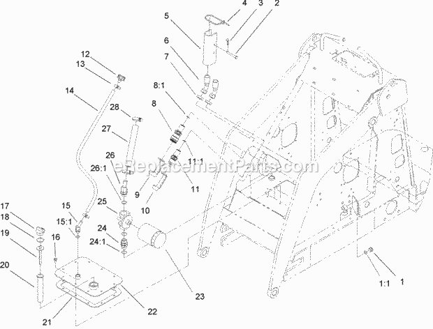Toro 22317 (250000301-250999999) Dingo 220 Compact Utility Loader, 2005 Hydraulic Assembly Diagram