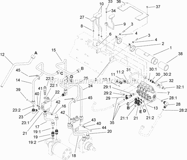 Toro 22317 (280000001-280999999) Dingo 220 Compact Utility Loader, 2008 Hydraulic Traction Assembly Diagram