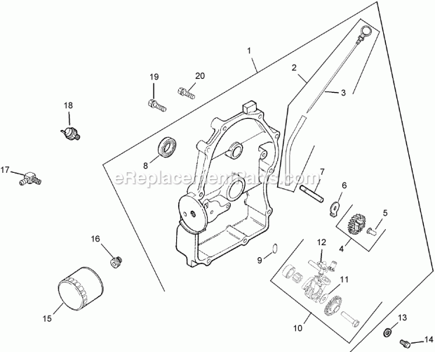 Toro 22318 (250000001-250000300) 323 Compact Utility Loader, 2005 Oil Pan / Lubrication Assembly Kohler Ch23s-76549 Diagram