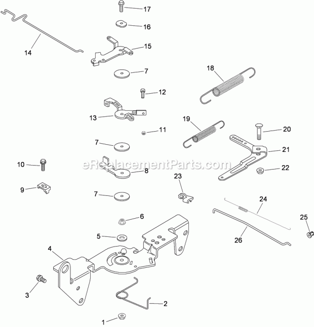 Toro 22318 (270000001-270999999) 323 Compact Utility Loader, 2007 Engine Control Assembly Kohler Ch23s-76549 Diagram