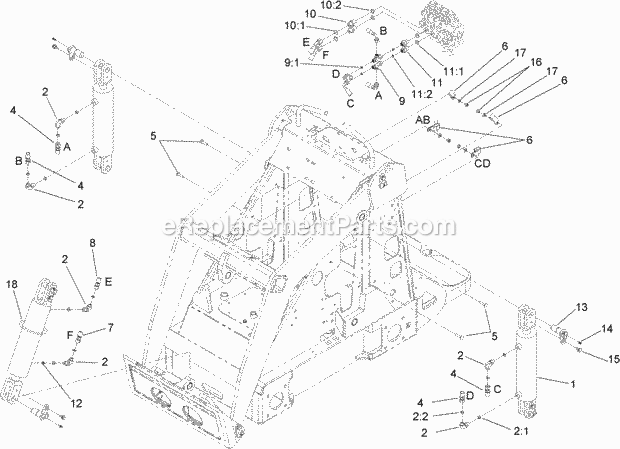 Toro 22318 (270000001-270999999) 323 Compact Utility Loader, 2007 Hydraulic Cylinder Assembly Diagram