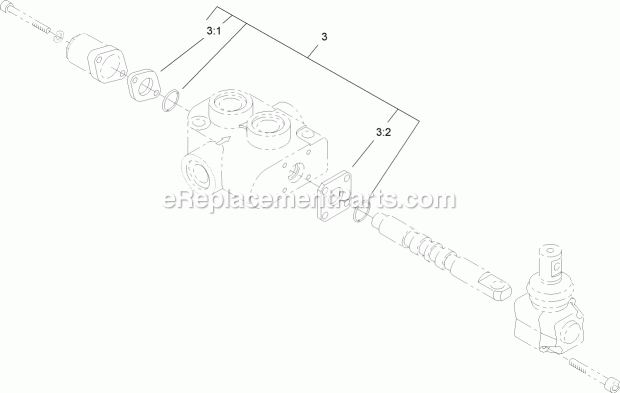 Toro 22318 (270000001-270999999) 323 Compact Utility Loader, 2007 Hydraulic Selector Valve Assembly No. 99-3072 Diagram