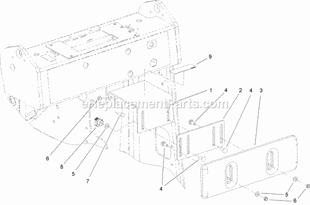 Toro 22318 (270000001-270999999) 323 Compact Utility Loader, 2007 Thigh Support Assembly Diagram