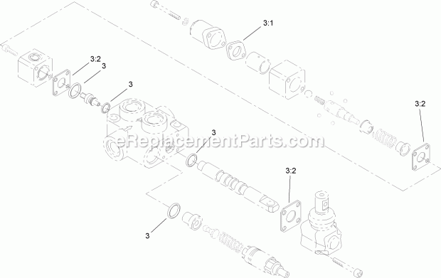 Toro 22318 (270000001-270999999) 323 Compact Utility Loader, 2007 Auxiliary Hydraulic Valve Assembly No. 99-3077 Diagram