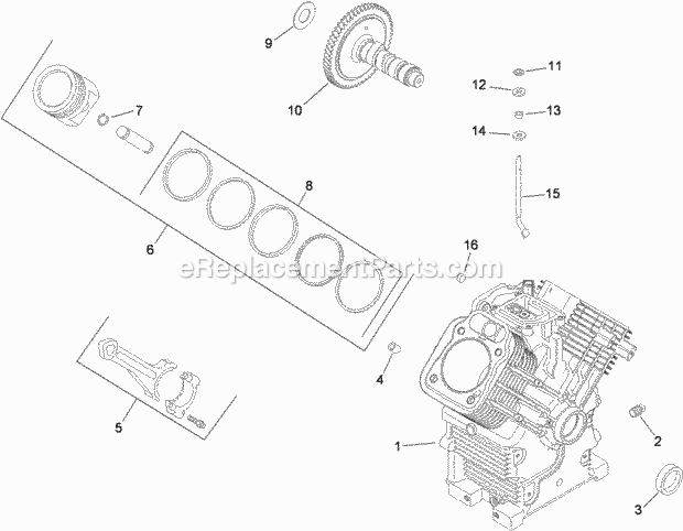 Toro 22318 (270000001-270999999) 323 Compact Utility Loader, 2007 Crankcase Assembly Kohler Ch23s-76549 Diagram