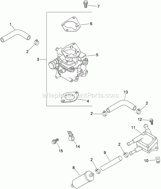 Toro 22318 (280000001-280999999) 323 Compact Utility Loader, 2008 Fuel System Assembly Kohler Ch680-3015 Diagram