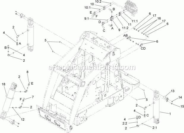 Toro 22318 (280000001-280999999) 323 Compact Utility Loader, 2008 Hydraulic Cylinder Assembly Diagram