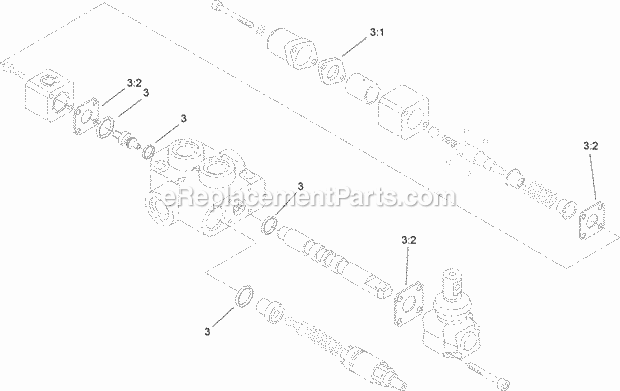 Toro 22318 (280000001-280999999) 323 Compact Utility Loader, 2008 Auxiliary Hydraulic Valve Assembly No. 99-3077 Diagram