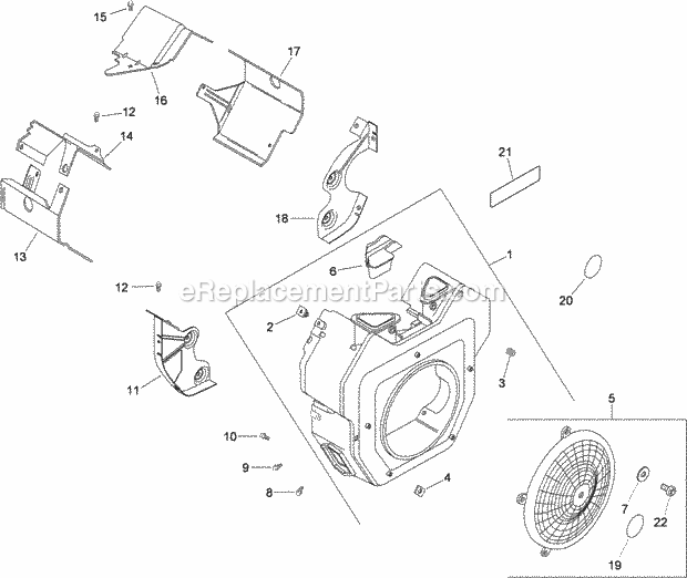 Toro 22318 (280000001-280999999) 323 Compact Utility Loader, 2008 Blower Housing Assembly Kohler Ch680-3015 Diagram