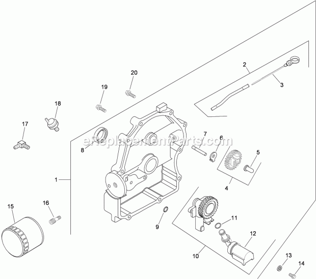 Toro 22318 (290000001-290999999) 323 Compact Utility Loader, 2009 Oil Pan and Lubrication Assembly Kohler Ch680-3015 Diagram
