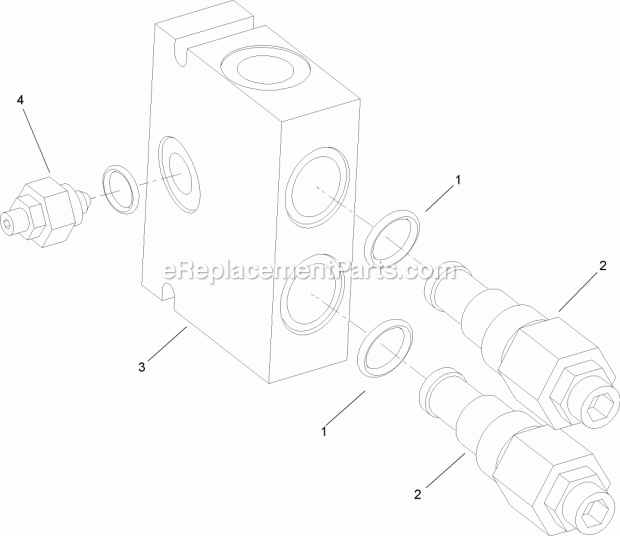 Toro 22318 (290000001-290999999) 323 Compact Utility Loader, 2009 Counterbalance Valve Assembly No. 99-3040 Diagram