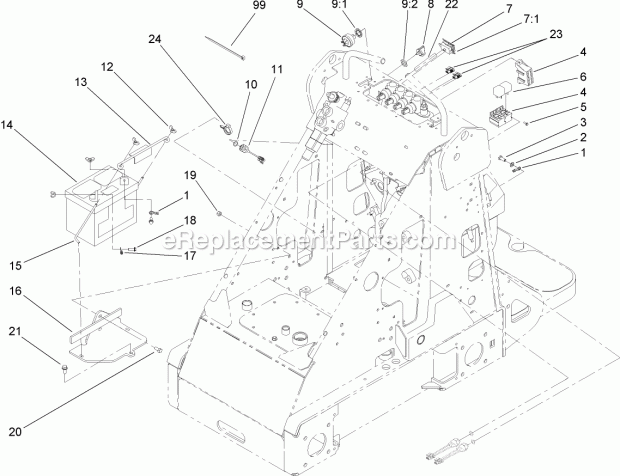 Toro 22318 (290000001-290999999) 323 Compact Utility Loader, 2009 Electrical Component Assembly Diagram