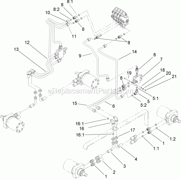 Toro 22318 (310000001-310999999) 323 Compact Utility Loader, 2010 Hydraulic Motor Assembly Diagram