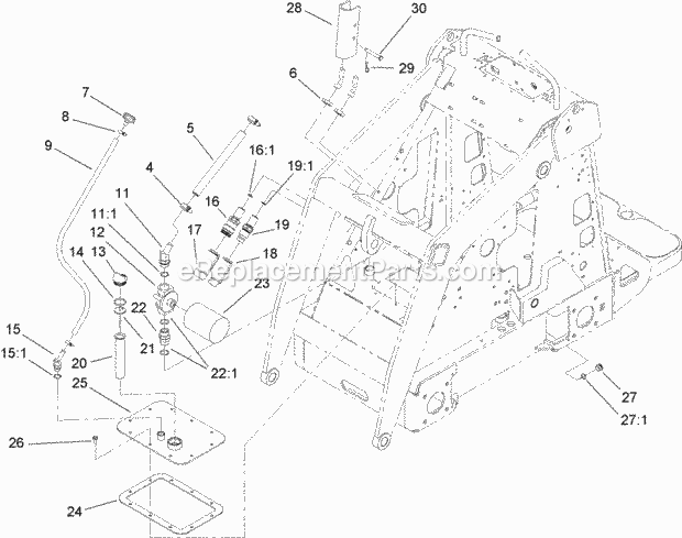 Toro 22318 (312000001-312999999) 323 Compact Utility Loader, 2012 Hydraulic Tank and Filter Assembly Diagram