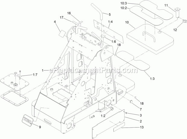 Toro 22318 (315000001-315999999) 323 Compact Tool Carrier, 2015 Frame Assembly Diagram