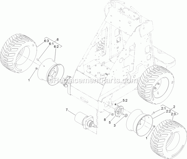 Toro 22318 (316000001-316999999) 323 Compact Tool Carrier, 2016 Wheel and Tire Assembly Diagram