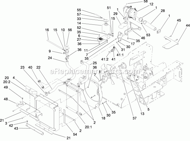 Toro 22319 (280000001-280000300) Dingo Tx 525 Compact Utility Loader, 2008 Radiator and Air Cleaner Assembly Diagram