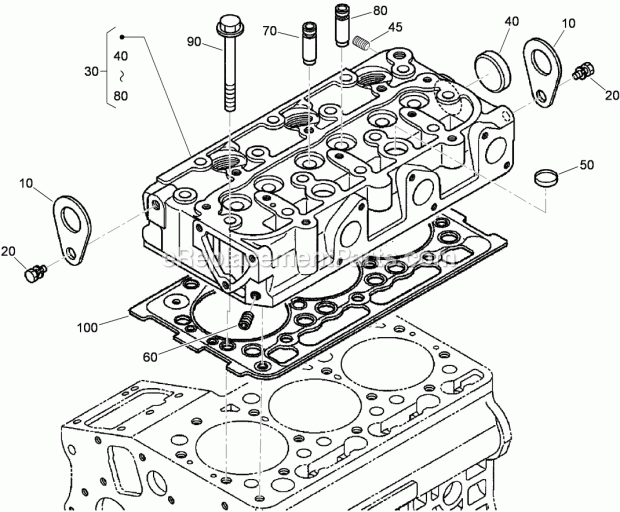 Toro 22319 (280000301-280999999) Dingo Tx 525 Compact Utility Loader, 2008 Cylinder Head Assembly Diagram