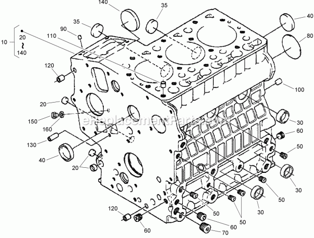 Toro 22320 (270000001-270000400) Dingo Tx 525 Wide Track Compact Utility Loader, 2007 Crankcase Assembly Diagram