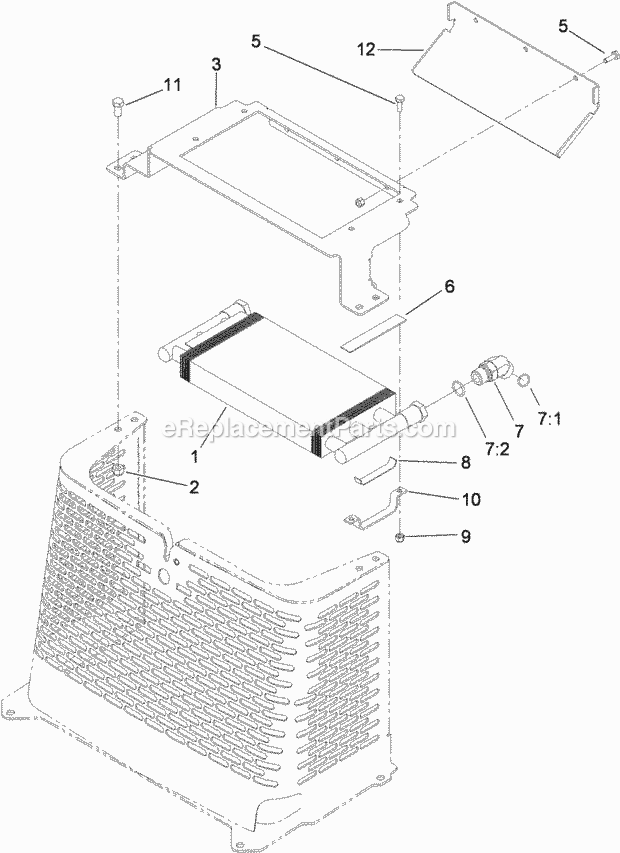 Toro 22321G (310000001-310999999) Tx 427 Compact Utility Loader, 2010 Hydraulic Oil Cooler Assembly Diagram