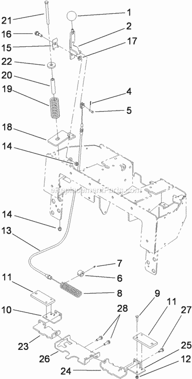 Toro 22321G (310000001-310999999) Tx 427 Compact Utility Loader, 2010 Parking Brake Assembly Diagram