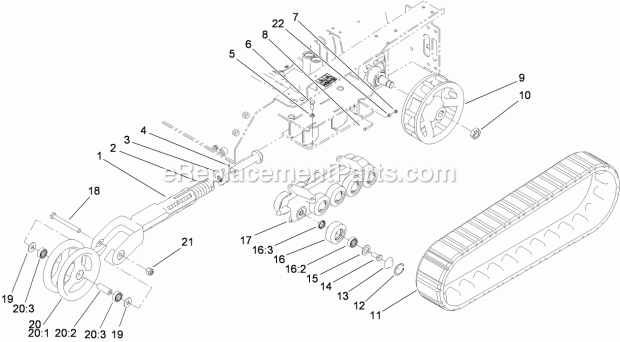 Toro 22321G (310000001-310999999) Tx 427 Compact Utility Loader, 2010 Track and Traction Assembly Diagram