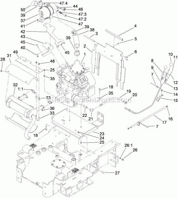 Toro 22321G (310000001-310999999) Tx 427 Compact Utility Loader, 2010 Engine Assembly Diagram