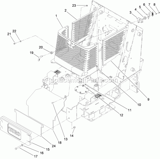 Toro 22321G (310000001-310999999) Tx 427 Compact Utility Loader, 2010 Grill Assembly Diagram
