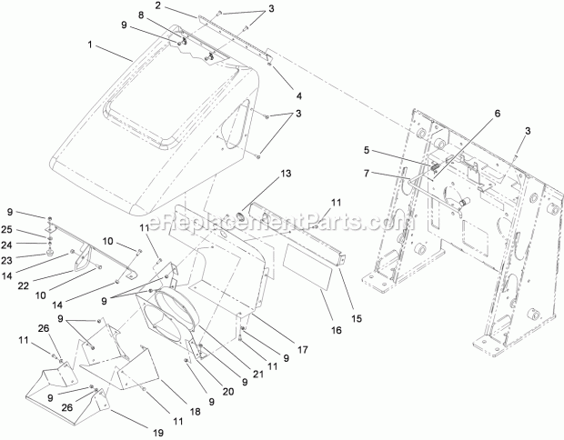 Toro 22321G (310000001-310999999) Tx 427 Compact Utility Loader, 2010 Hood Assembly Diagram