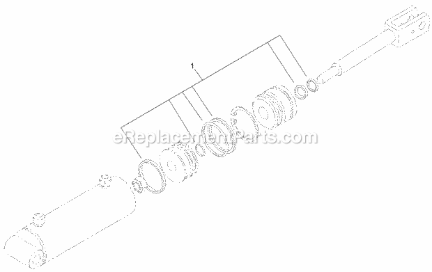 Toro 22321G (310000001-310999999) Tx 427 Compact Utility Loader, 2010 Hydraulic Cylinder Assembly No. 105-8370 Diagram