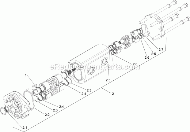 Toro 22321G (310000001-310999999) Tx 427 Compact Utility Loader, 2010 Hydraulic Gear Pump Assembly No. 106-7650 Diagram