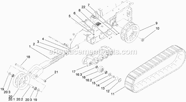 Toro 22321G (312000201-312999999) Tx 427 Compact Utility Loader, 2012 Track and Traction Assembly Diagram
