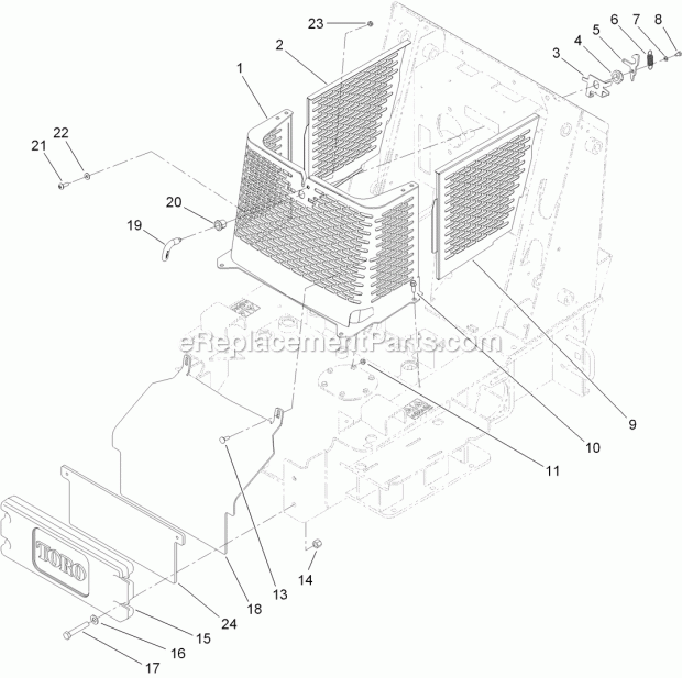 Toro 22321G (312000201-312999999) Tx 427 Compact Utility Loader, 2012 Grill Assembly Diagram