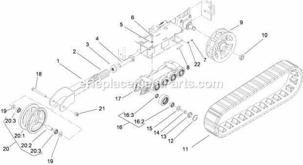 Toro 22321G (313000001-313999999) Tx 427 Compact Utility Loader, 2013 Track and Traction Assembly Diagram