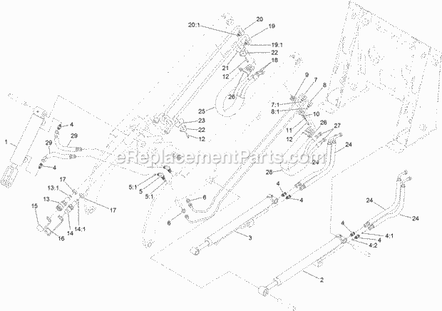 Toro 22321G (315000001-315999999) Tx 427 Compact Tool Carrier, 2015 Loader Arm Hydraulic Assembly Diagram