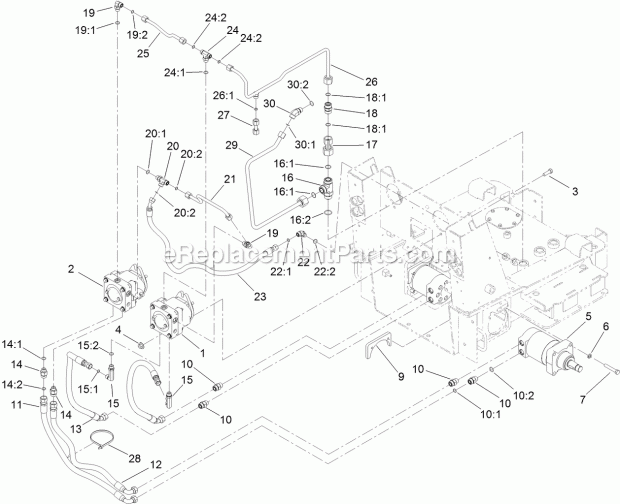 Toro 22321G (316000001-316999999) Tx 427 Compact Tool Carrier, 2016 Traction Hydraulic Assembly Diagram