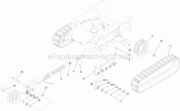 Toro 22321G (400000000-999999999) Tx 427 Compact Tool Carrier, 2017 Track and Traction Assembly Diagram