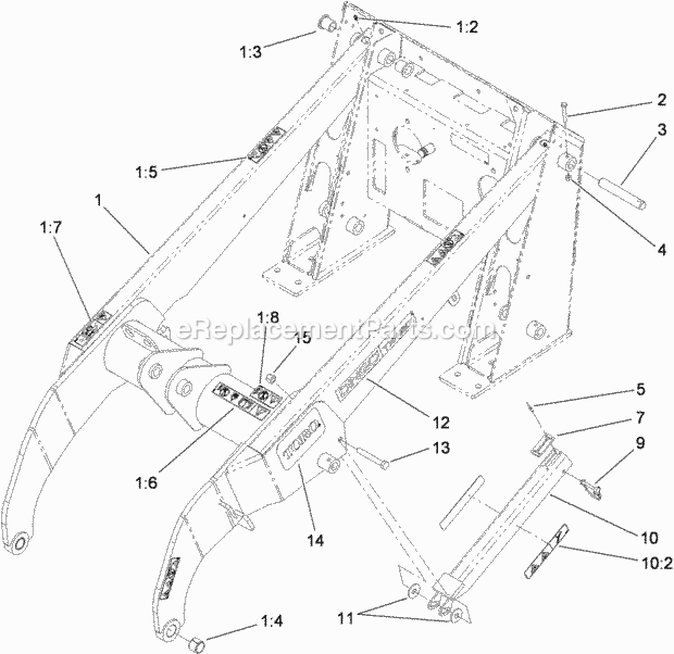 Toro 22321 (313000001-313999999) Tx 427 Compact Utility Loader, 2013 Loader Arm Assembly Diagram