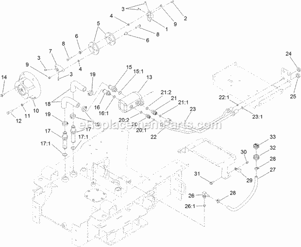 Toro 22321 (315000001-315999999) Tx 427 Compact Tool Carrier, 2015 Hydraulic Pump Mount Assembly Diagram