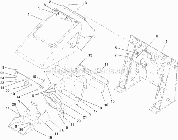 Toro 22322 (280000001-280999999) Tx 427 Wide Track Compact Utility Loader, 2008 Hood Assembly Diagram