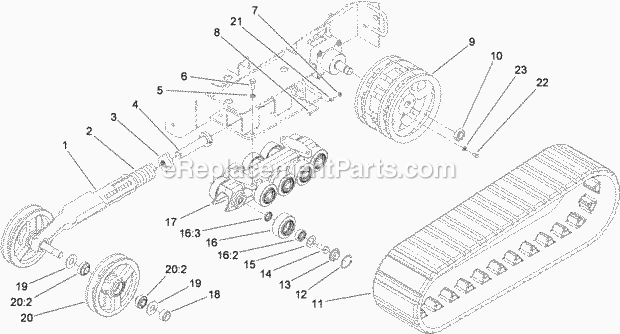 Toro 22322 (280000001-280999999) Tx 427 Wide Track Compact Utility Loader, 2008 Track and Traction Assembly Diagram