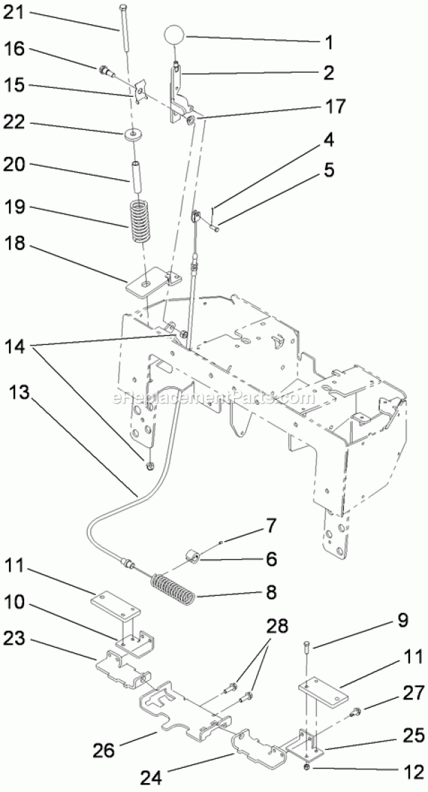Toro 22322 (310000001-310999999) Tx 427 Wide Track Compact Utility Loader, 2010 Parking Brake Assembly Diagram
