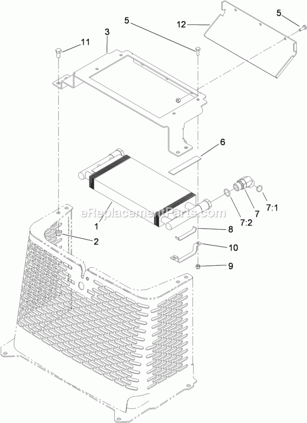 Toro 22322 (311000001-311999999) Tx 427 Wide Track Compact Utility Loader, 2011 Hydraulic Oil Cooler Assembly Diagram