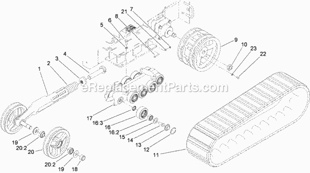 Toro 22322 (311000001-311999999) Tx 427 Wide Track Compact Utility Loader, 2011 Track and Traction Assembly Diagram