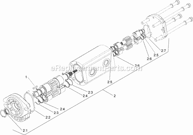 Toro 22322 (312000201-312999999) Tx 427 Wide Track Compact Utility Loader, 2012 Hydraulic Gear Pump Assembly No. 106-7650 Diagram