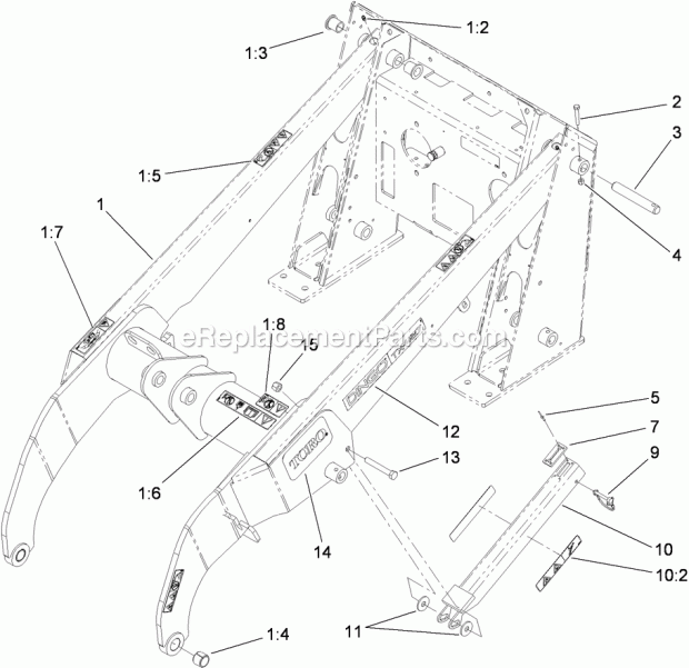 Toro 22322 (313000001-313999999) Tx 427 Wide Track Compact Utility Loader, 2013 Loader Arm Assembly Diagram