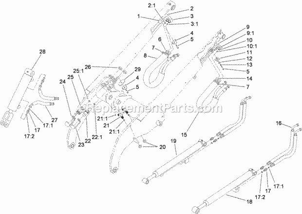 Toro 22322 (313000001-313999999) Tx 427 Wide Track Compact Utility Loader, 2013 Loader Arm Hydraulic Assembly Diagram