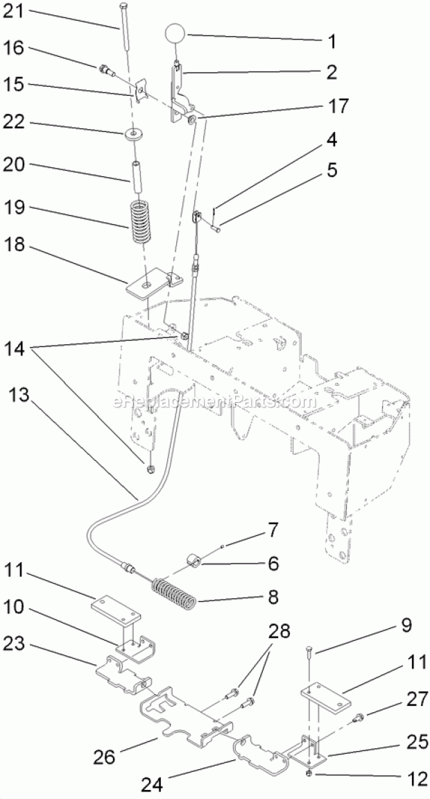 Toro 22322 (313000001-313999999) Tx 427 Wide Track Compact Utility Loader, 2013 Parking Brake Assembly Diagram