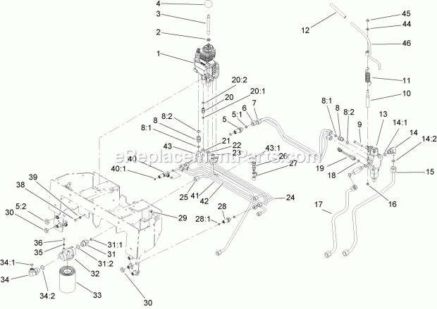 Toro 22322 (313000001-313999999) Tx 427 Wide Track Compact Utility Loader, 2013 Principal Hydraulic Assembly Diagram