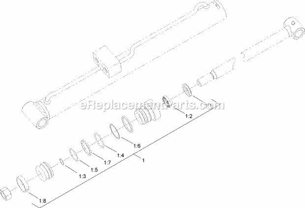 Toro 22322 (313000001-313999999) Tx 427 Wide Track Compact Utility Loader, 2013 Right Hand Hydraulic Lift Cylinder Assembly No. 104-6269 Diagram